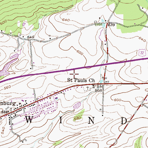 Topographic Map of Township of Windsor, PA