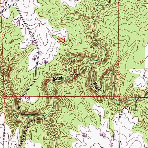 Topographic Map of Lick Creek, AL