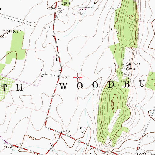 Topographic Map of Township of North Woodbury, PA
