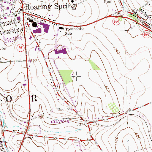 Topographic Map of Township of Taylor, PA
