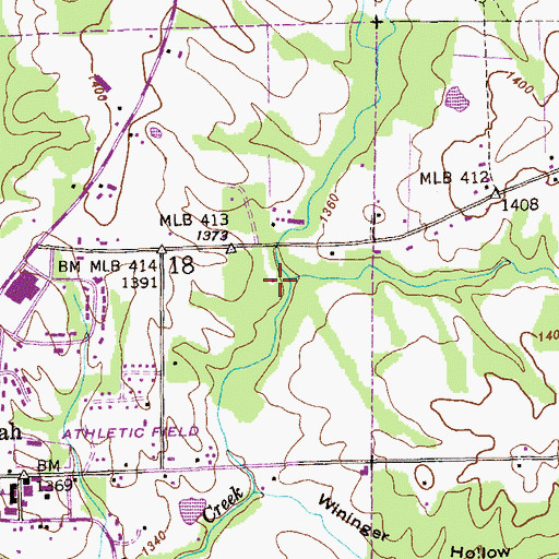 Topographic Map of Lick Creek, AL