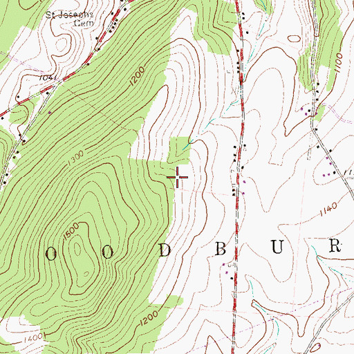 Topographic Map of Township of Woodbury, PA