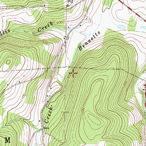 Topographic Map of Township of Asylum, PA