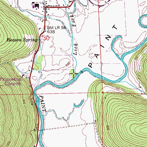 Topographic Map of Lick Fork, AL