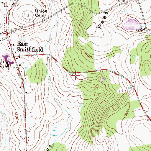 Topographic Map of Township of Smithfield, PA