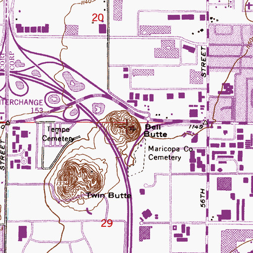 Topographic Map of Bell Butte, AZ