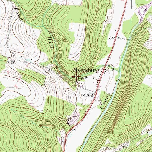 Topographic Map of Township of Wysox, PA