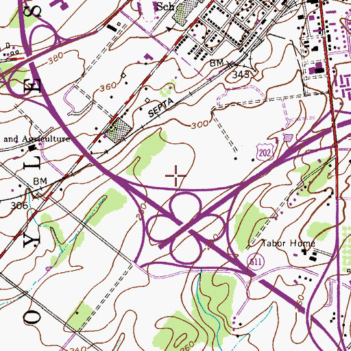 Topographic Map of Township of Doylestown, PA