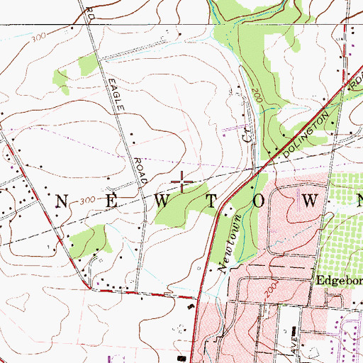 Topographic Map of Township of Newtown, PA