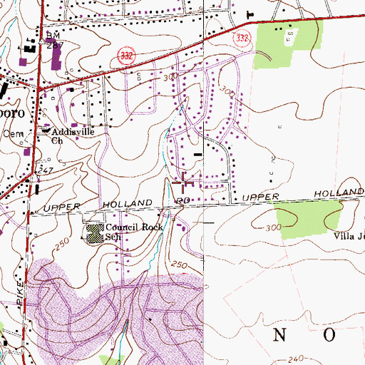 Topographic Map of Township of Northampton, PA