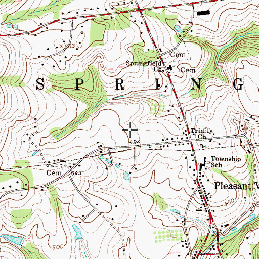 Topographic Map of Township of Springfield, PA