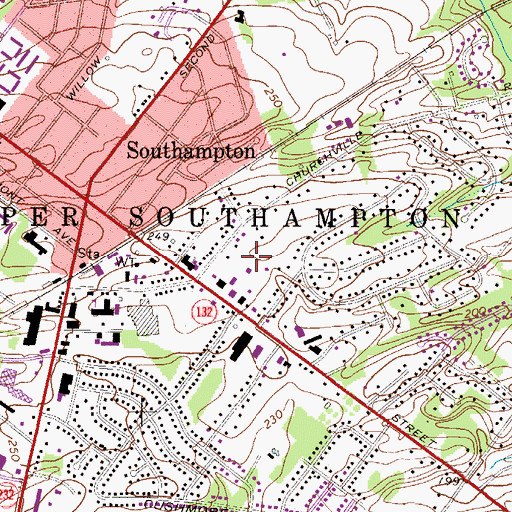 Topographic Map of Township of Upper Southampton, PA