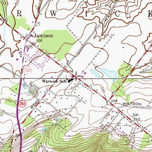 Topographic Map of Township of Warwick, PA