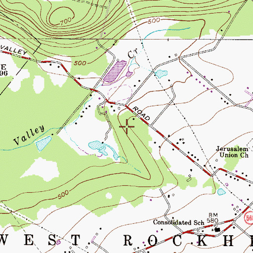Topographic Map of Township of West Rockhill, PA