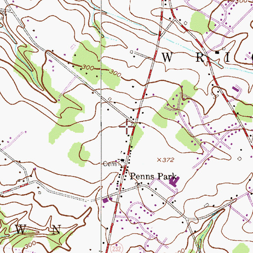 Topographic Map of Township of Wrightstown, PA