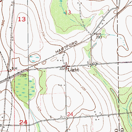 Topographic Map of Light, AL