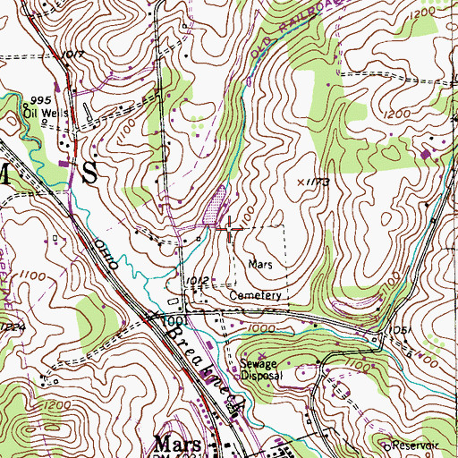 Topographic Map of Township of Adams, PA