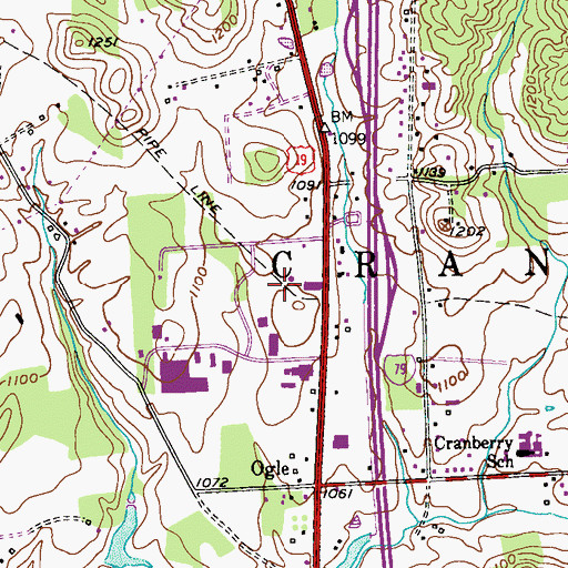 Topographic Map of Township of Cranberry, PA
