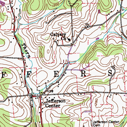 Topographic Map of Township of Jefferson, PA