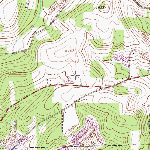 Topographic Map of Township of Marion, PA
