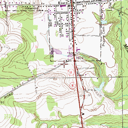 Topographic Map of Township of Mercer, PA