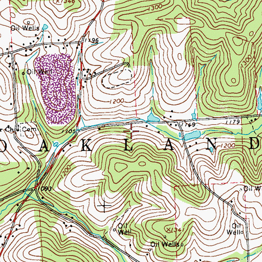 Topographic Map of Township of Oakland, PA