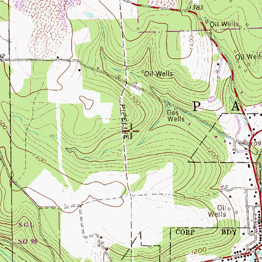Topographic Map of Township of Parker, PA