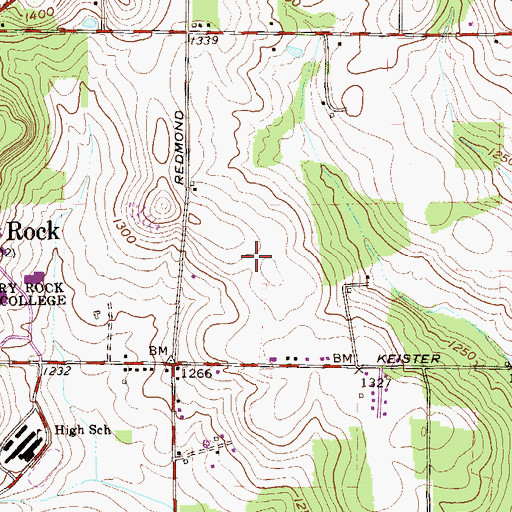 Topographic Map of Township of Slippery Rock, PA