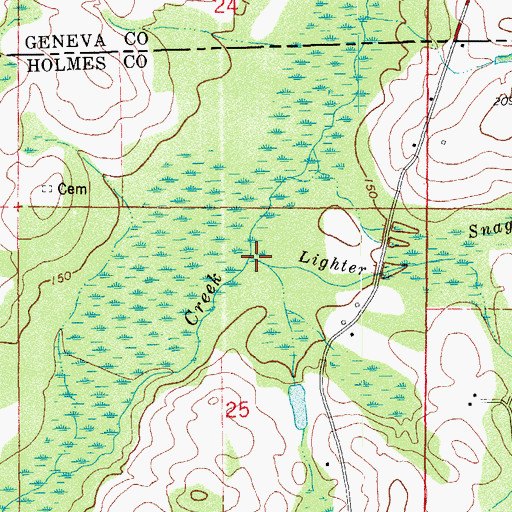Topographic Map of Lighter Snag Creek, FL