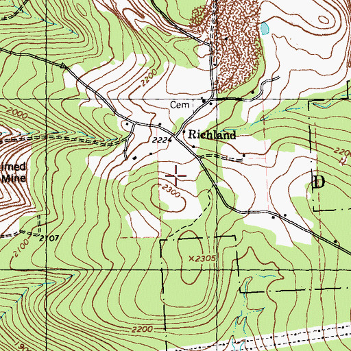 Topographic Map of Township of Dean, PA