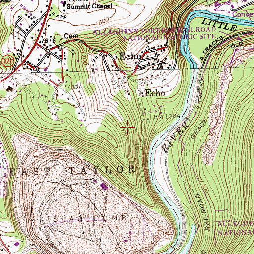 Topographic Map of Township of East Taylor, PA