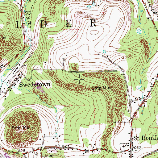 Topographic Map of Township of Elder, PA