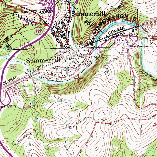 Topographic Map of Township of Croyle, PA