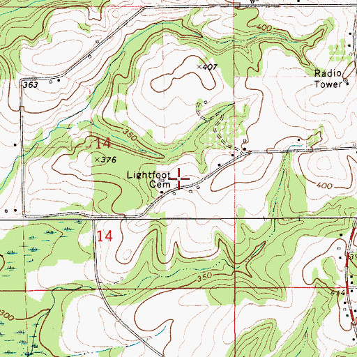 Topographic Map of Lightfoot Cemetery, AL