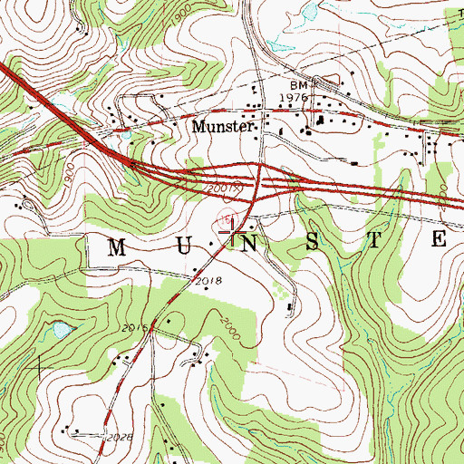 Topographic Map of Township of Munster, PA