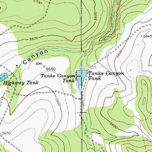 Topographic Map of Tanks Canyon Tank, AZ