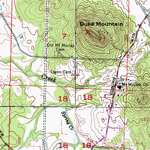 Topographic Map of Ligon Cemetery, AL