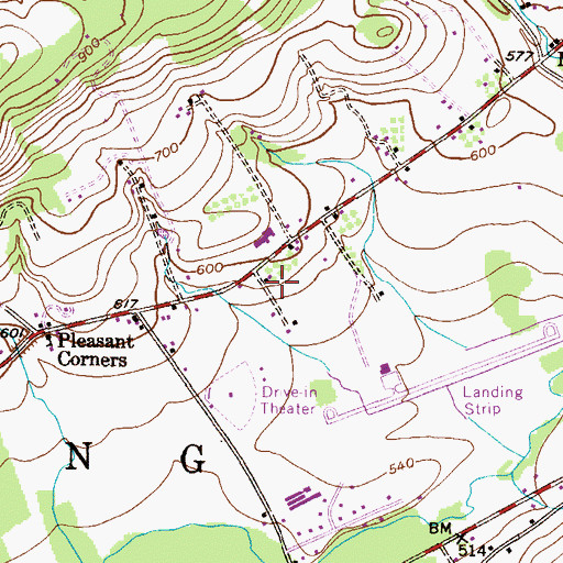 Topographic Map of Township of Mahoning, PA