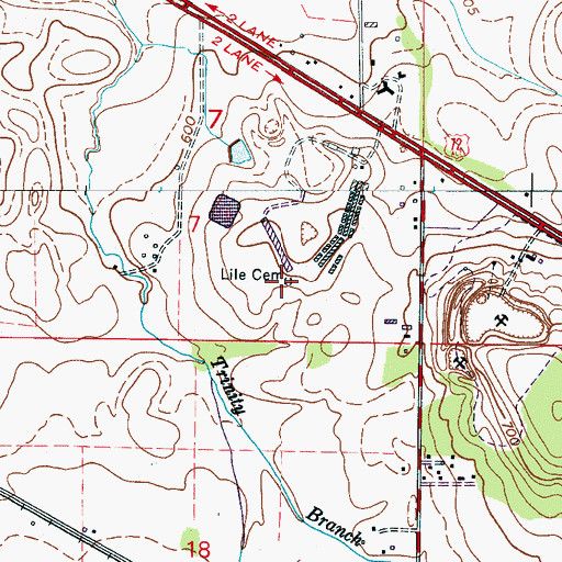 Topographic Map of Lile Cemetery, AL
