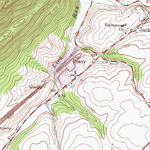 Topographic Map of Township of Marion, PA