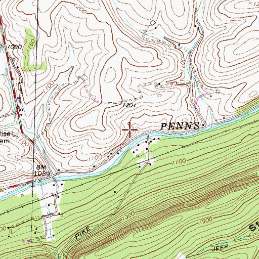 Topographic Map of Township of Penn, PA