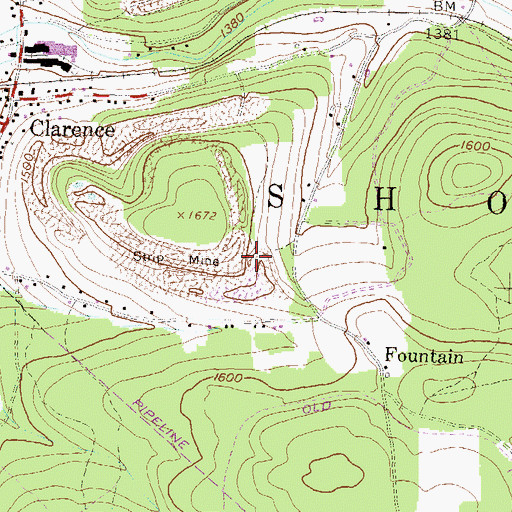 Topographic Map of Township of Snow Shoe, PA