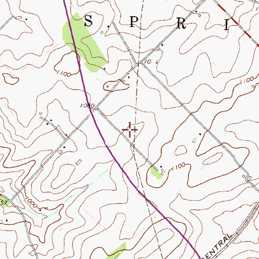 Topographic Map of Township of Spring, PA
