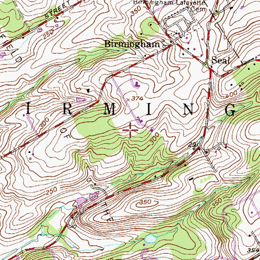 Topographic Map of Township of Birmingham, PA