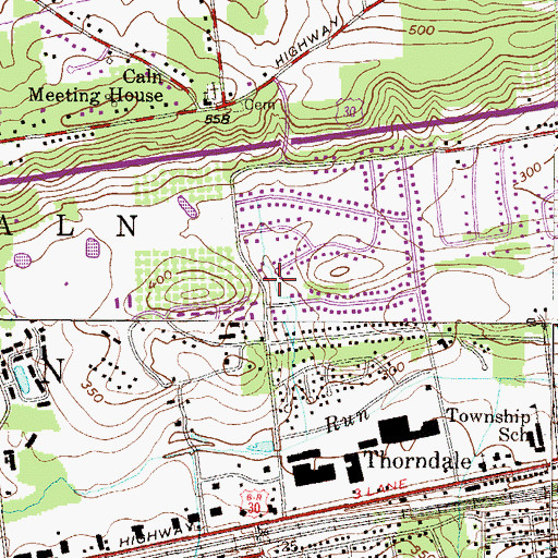 Topographic Map of Township of Caln, PA