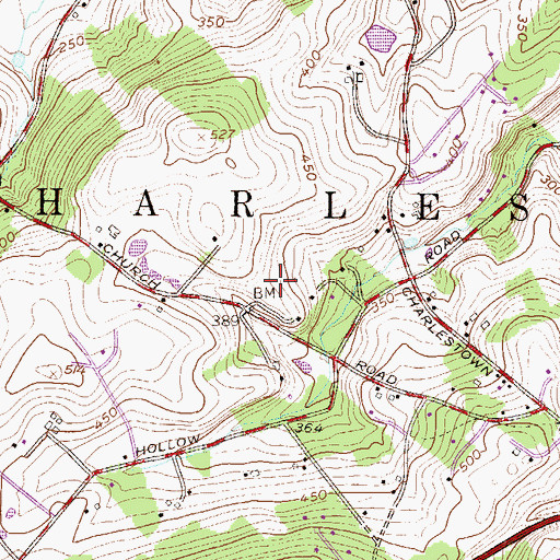 Topographic Map of Township of Charlestown, PA