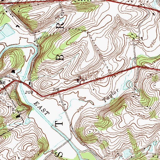 Topographic Map of Township of East Bradford, PA