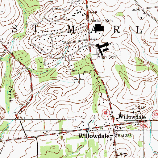 Topographic Map of Township of East Marlborough, PA
