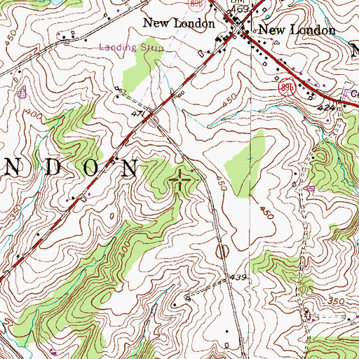 Topographic Map of Township of New London, PA