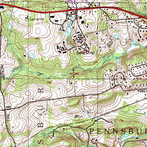 Topographic Map of Township of Pennsbury, PA